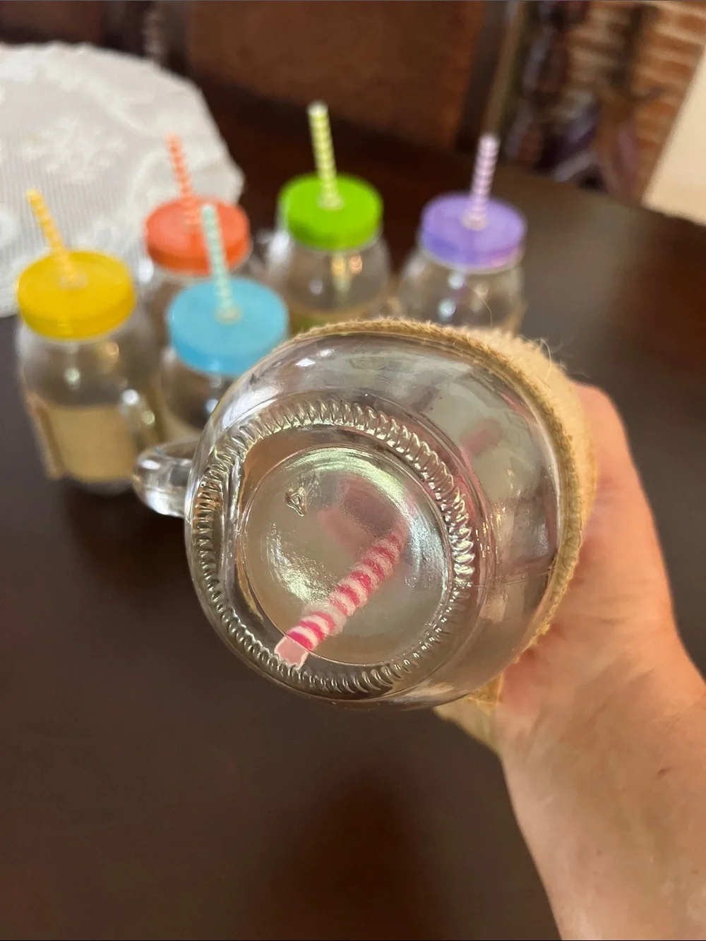 Large Colorful Mason Jar Drinking Glasses with Straw - Assorted Colors,